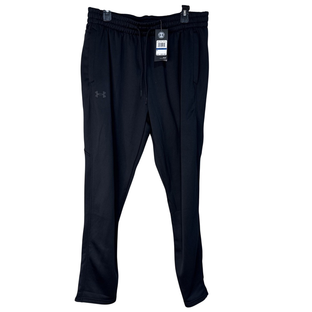 Mens Under Armour Black Elastic Waist Joggers Tappered Size XL NWT‎ #030 - Picture 2 of 10